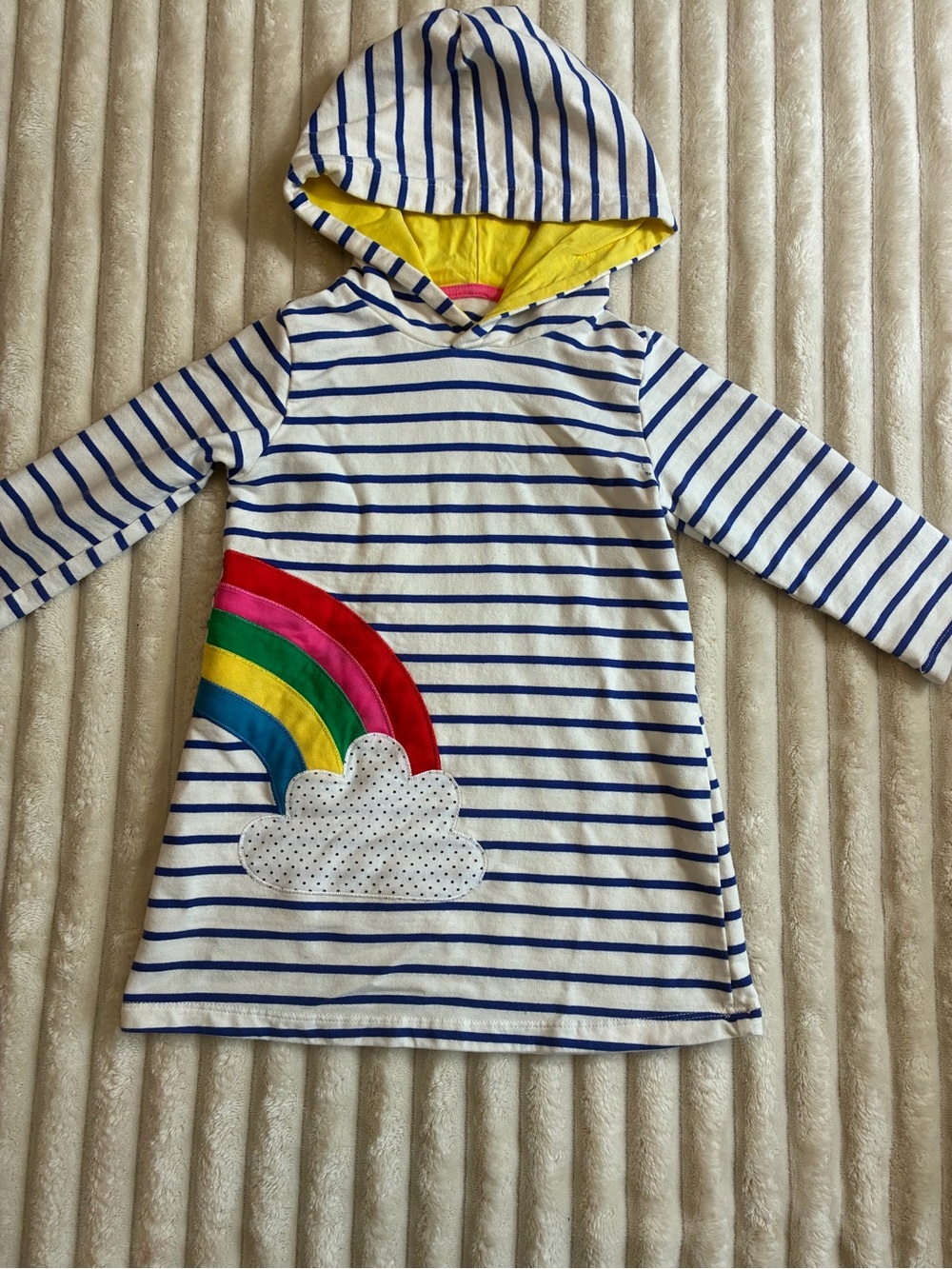 Girls’ Striped Hooded Dress | Size 3 | 100% Cotton |